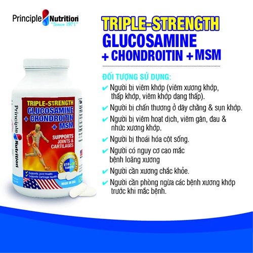 Viên uống bổ xương khớp Triple-Strength Glucosamine Chondroitin MSM Principle Nutrition 240 viên