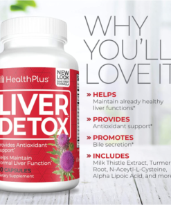Viên uống Liver Detox HealthPlus 60 viên- Tăng cường chức năng gan, thúc đẩy bài tiết mật
