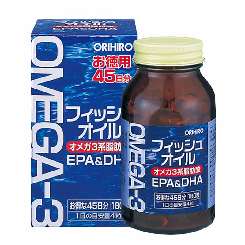 Dầu cá Omega 3 Orihiro Fish Oil Nhật Bản hộp 180 viên