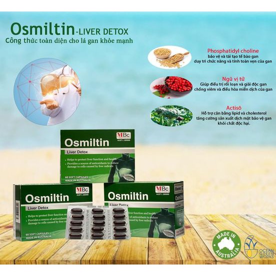 Viên uống Osmiltin Liver Detox - Giải độc gan và bảo vệ gan