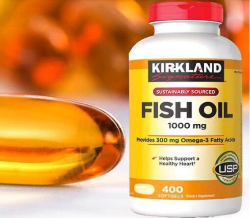 Viên dầu cá Fish Oil 1000mg Kirkland Signature Mỹ bổ sung Omega-3, DHA và EPA