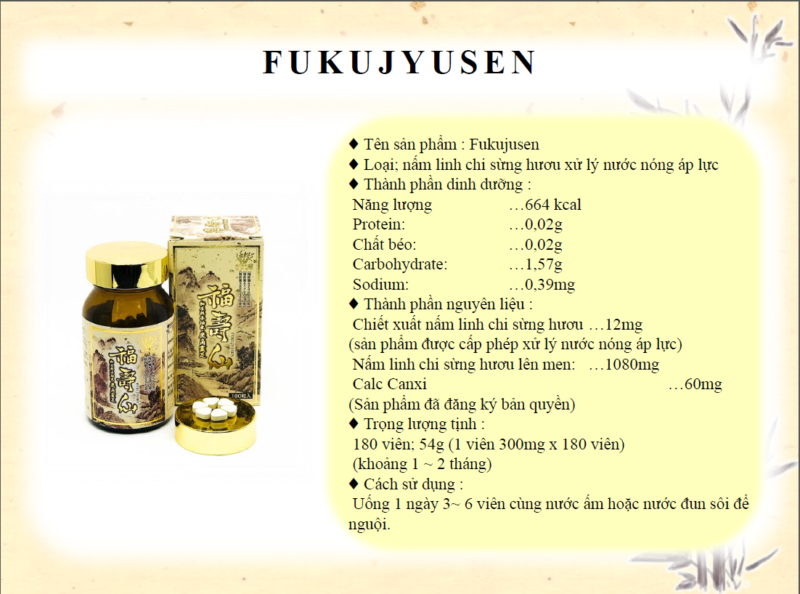 Viên uống Fukujyusen Nhật Bản - phòng ngừa và hỗ trợ điều trị ung thư