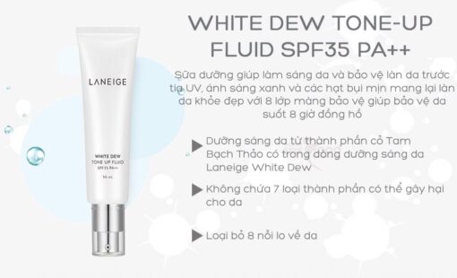 Kem Dưỡng Trắng Da Laneige White Dew Tone-up Fluid SPF 35 PA++ 50ml